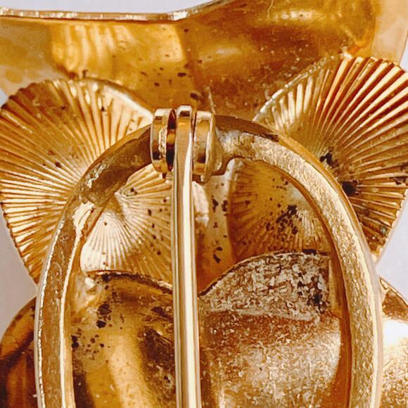 VTG Mid Century Signed Corocraft Gold Tone Owl Brooch Figural Pin 1950s Jewelry - Picture 9 of 10